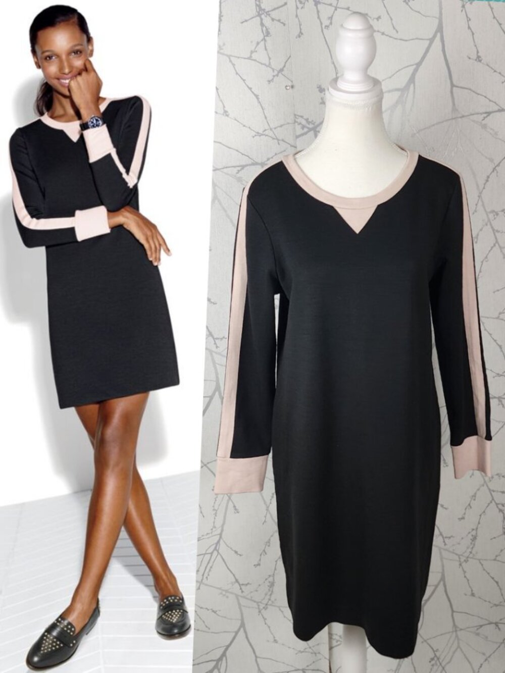 J. Crew 44% Wool Blend Side Stripe Crewneck Sweatshirt Dress